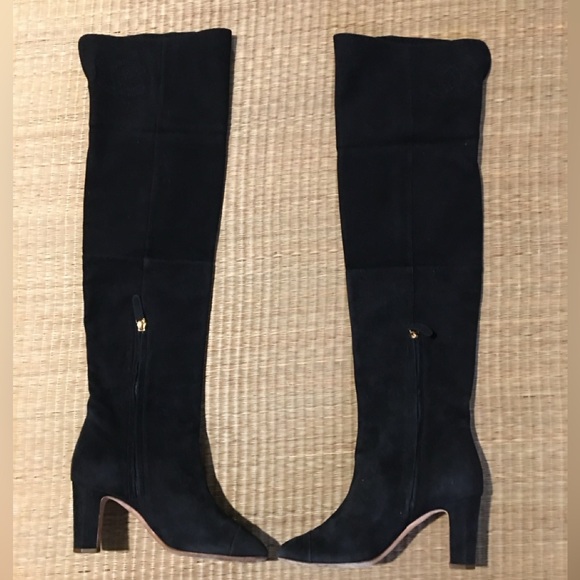 Authentic Chanel Black Suede Over-the knee Riding Boots - Size 38 (US 7 - 7.5) - Picture 6 of 12